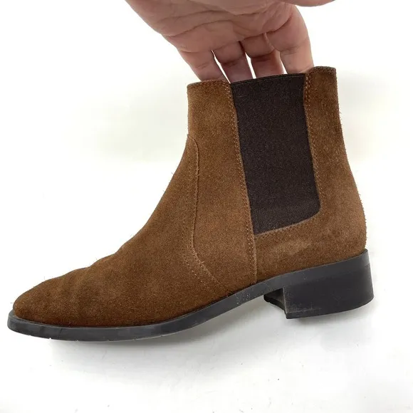 Aquatalia Womens Brown Tamera Suede Chelsea Ankle Boots Shoe Size US 7