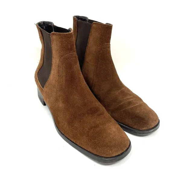 Aquatalia Womens Brown Tamera Suede Chelsea Ankle Boots Shoe Size US 7