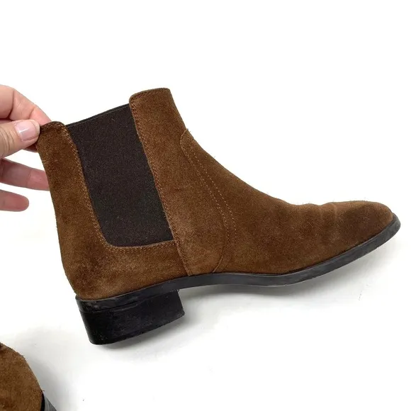 Aquatalia Womens Brown Tamera Suede Chelsea Ankle Boots Shoe Size US 7