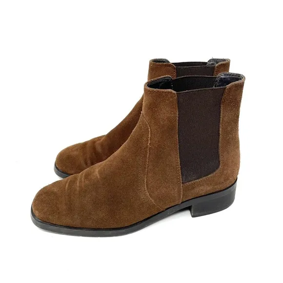 Aquatalia Womens Brown Tamera Suede Chelsea Ankle Boots Shoe Size US 7