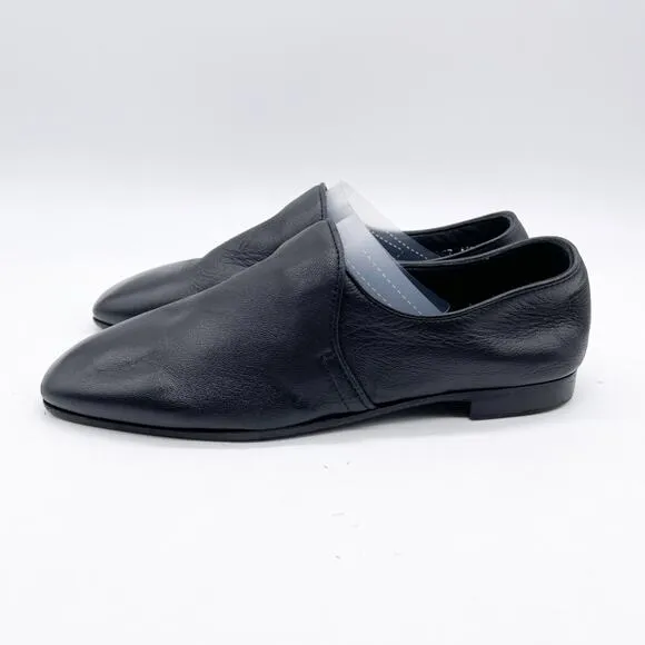 Aquatalia Women's Revy Black Soft Nappa Leather Loafer Flat Shoes Black Size 7