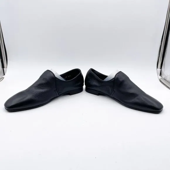 Aquatalia Women's Revy Black Soft Nappa Leather Loafer Flat Shoes Black Size 7