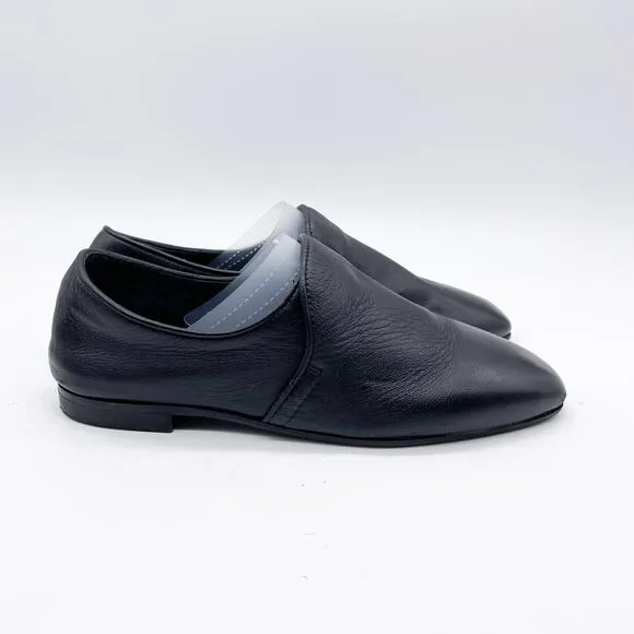 Aquatalia Women's Revy Black Soft Nappa Leather Loafer Flat Shoes Black Size 7