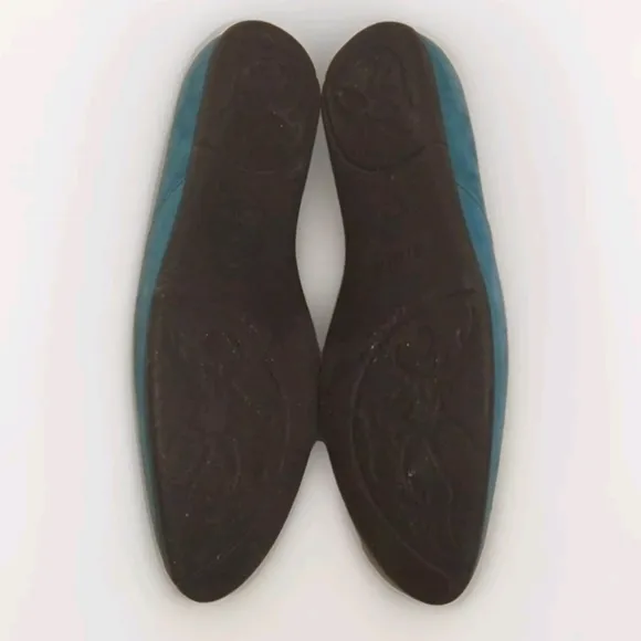 Arche Torquoise Blue Pointed Toe Ballerina Flat Leather Designer Sandals US 7