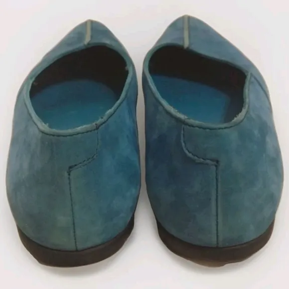 Arche Torquoise Blue Pointed Toe Ballerina Flat Leather Designer Sandals US 7