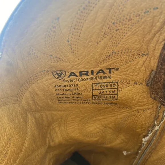 Ariat 10002559 Western Heritage Cowboy Boots Size 8.5 D