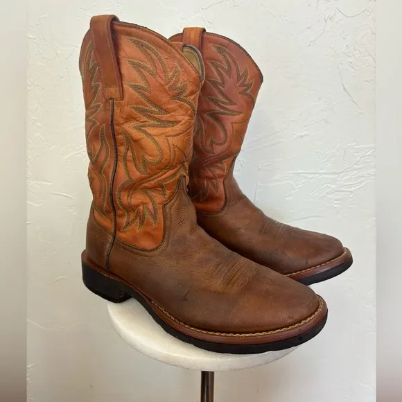 ARIAT Advanced Torque Stability Men Western Cowboy‎ Work Boot Orange Brown 8.5D
