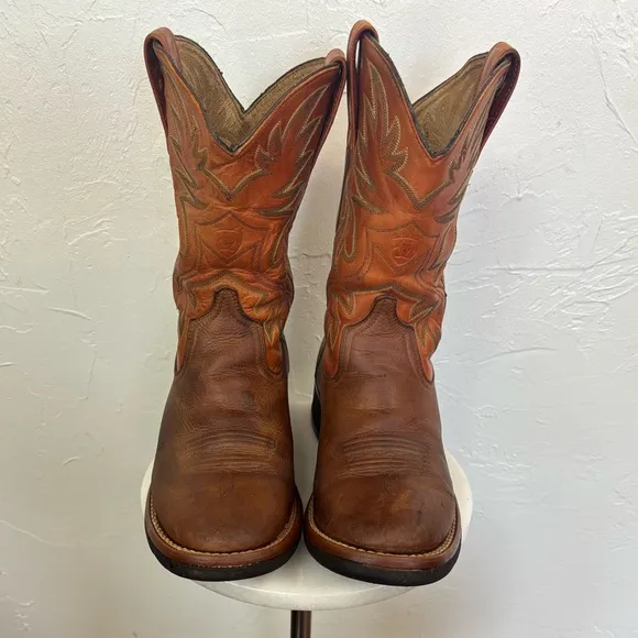ARIAT Advanced Torque Stability Men Western Cowboy‎ Work Boot Orange Brown 8.5D