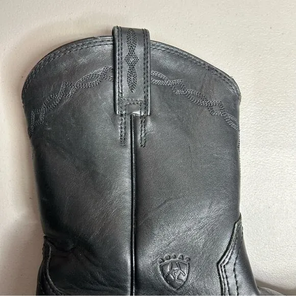 Ariat Boots Heritage Roper Western Boot Black Leather Cowboy Mens Size 9D