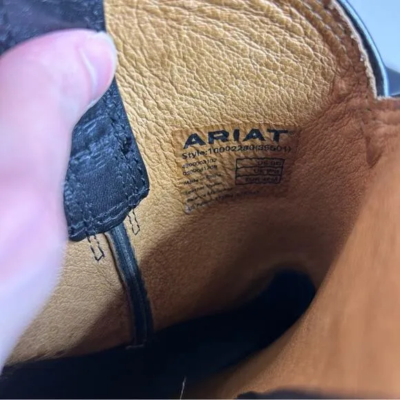Ariat Boots Heritage Roper Western Boot Black Leather Cowboy Mens Size 9D