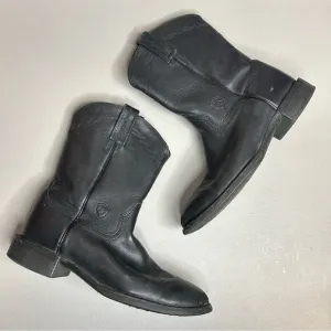 Ariat Boots Heritage Roper Western Boot Black Leather Cowboy Mens Size 9D