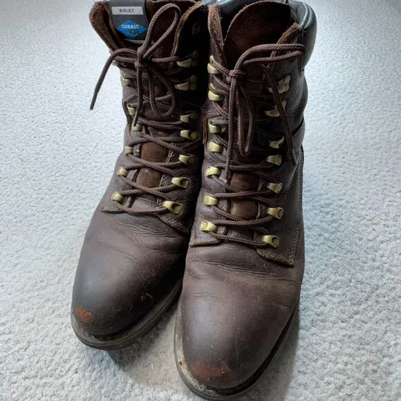 Ariat Boots Men 12 Brown Leather Steel Toe Work Redwood Hermosa Cobalt XR EH