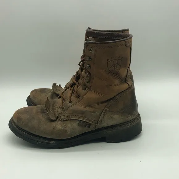 Ariat Boots Men's 7.5 Cascade Waterproof Western Leather Lace Up Work Rodeo Tall