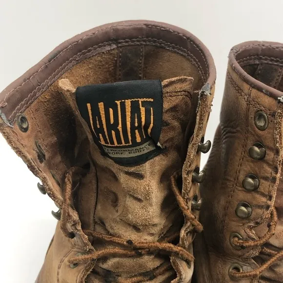 Ariat Boots Men's 7.5 Cascade Waterproof Western Leather Lace Up Work Rodeo Tall