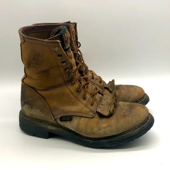 Ariat Boots Men's 7.5 Cascade Waterproof Western Leather Lace Up Work Rodeo Tall