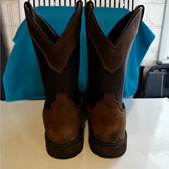 Ariat Brown Cowboy Western Boots Durable Pull-On Design
