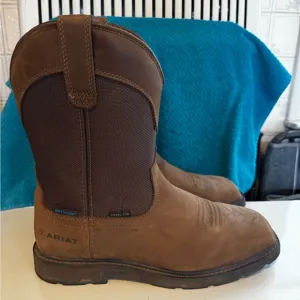 Ariat Brown Cowboy Western Boots Durable Pull-On Design