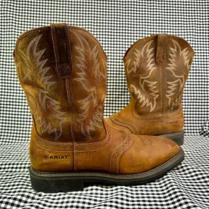 Ariat Brown WIDE Square Toe Work Utility Cowboy Boots Men's Size 13 EE