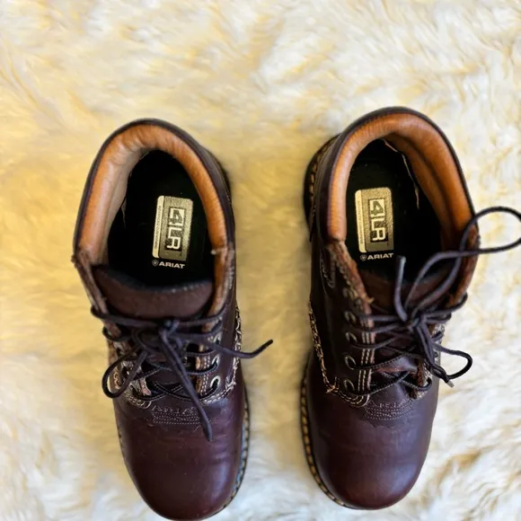 Ariat Canyon Women's Lace-Up Brown Leather Chukka Work Boot Women’s 6.5