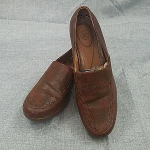 Ariat caramel brown leather slip on Comfort loafer shoes 9B