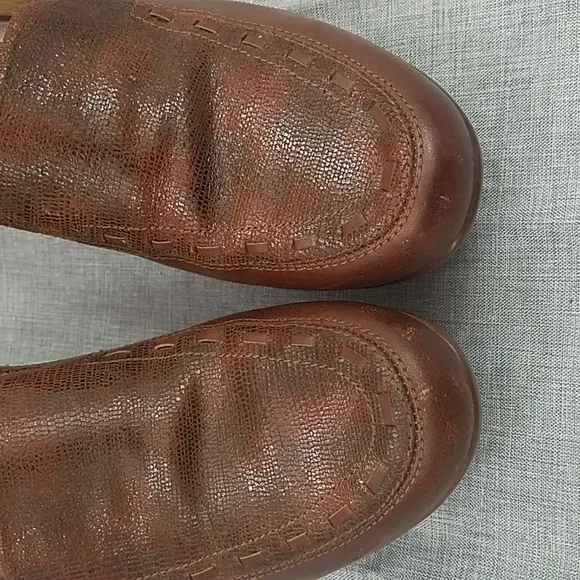 Ariat caramel brown leather slip on Comfort loafer shoes 9B