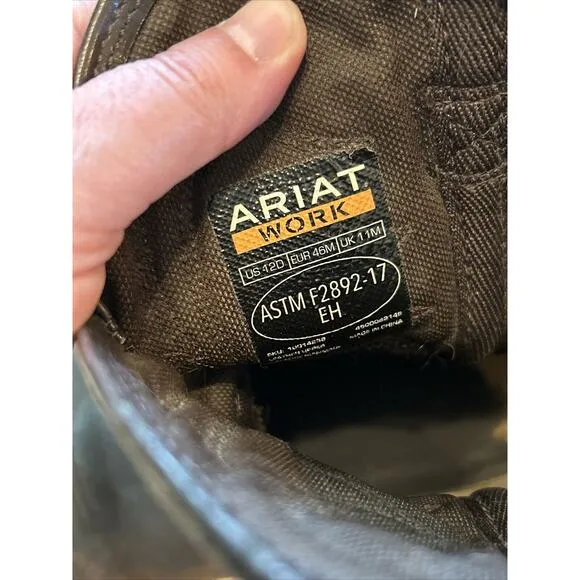 Ariat Groundbreaker Brown Pull On Work Boots Men Sz 12 D