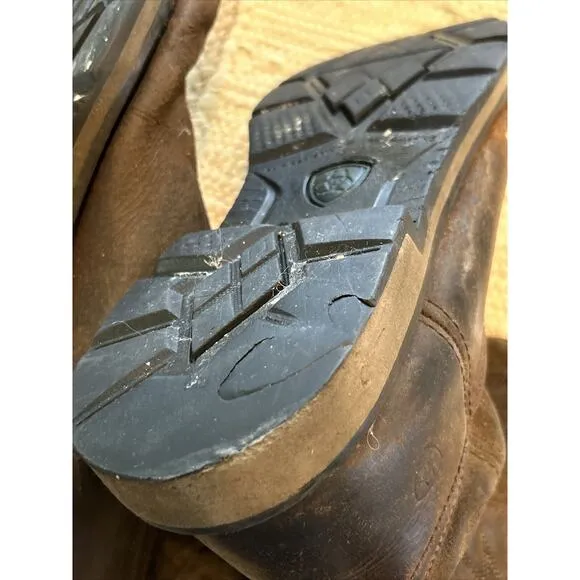 Ariat Groundbreaker Brown Pull On Work Boots Men Sz 12 D