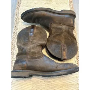 Ariat Groundbreaker Brown Pull On Work Boots Men Sz 12 D