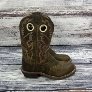 Ariat Heritage Roughstock Brown Leather Western Cowgirl Boots, Women’s Size 6
