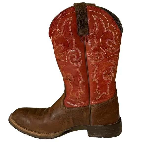 Ariat Hybrid Rancher Western Boots Women's Square Toe Leather Boots Size 7