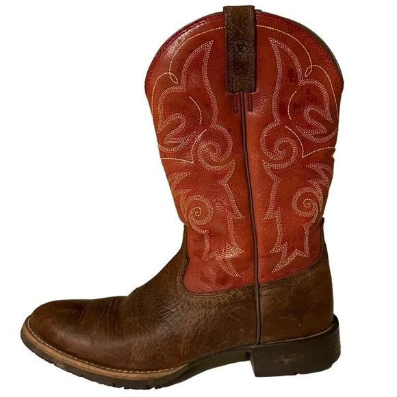 Ariat Hybrid Rancher Western Boots Women's Square Toe Leather Boots Size 7
