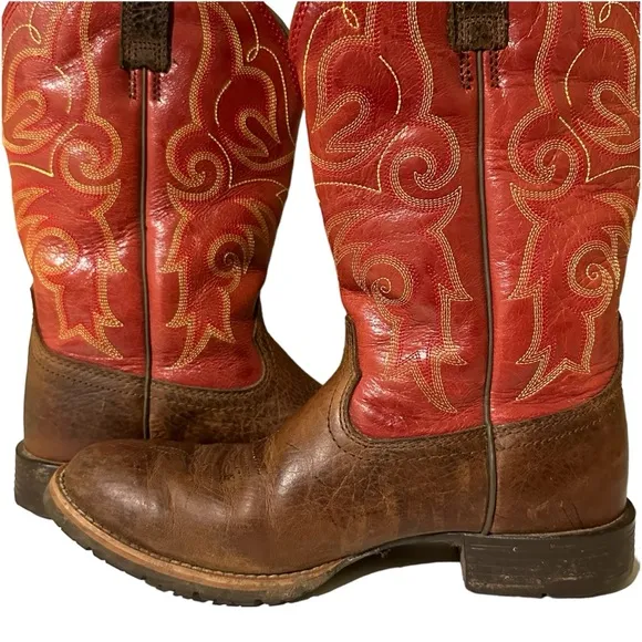 Ariat Hybrid Rancher Western Boots Women's Square Toe Leather Boots Size 7