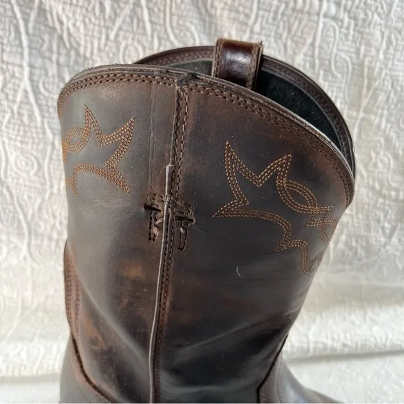 Ariat Mens 12 D Work Hog Round Toe Western Work Boots Chocolate Brown DAMAGED