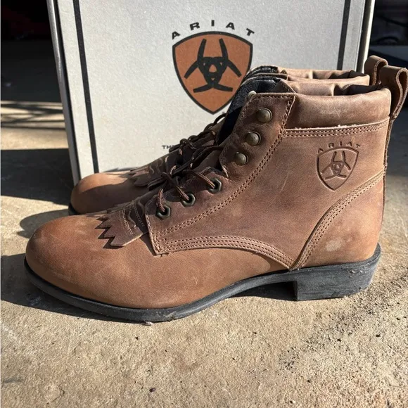 Ariat Men's Brown Leather Lace Up Boots