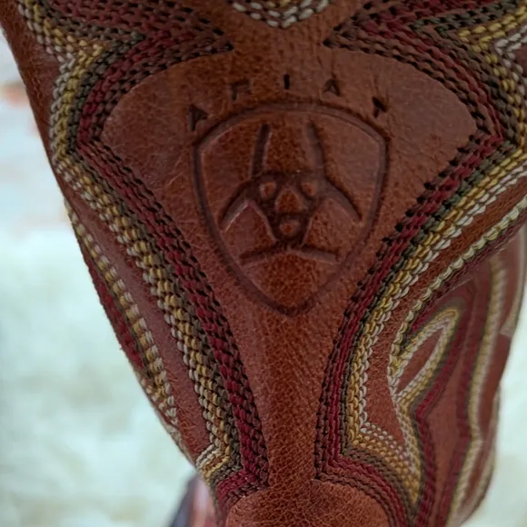 Ariat Men's Ostrich Brown and Tan Western Boots
