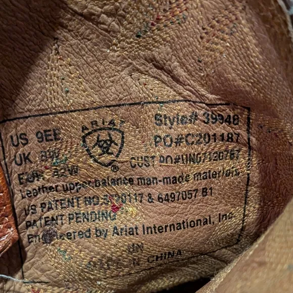 Ariat Men's Ostrich Brown and Tan Western Boots