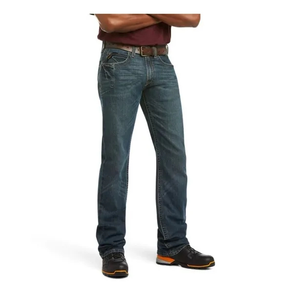 ARIAT Rebar M5 Straight DuraStretch Edge Stackable Straight Leg Jean. Size 42/30