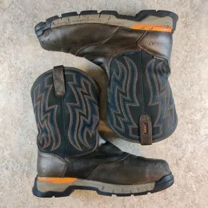 Ariat Rebar Work Boots Mens 12 EE Flex Western Composite Toe Waterproof Brown