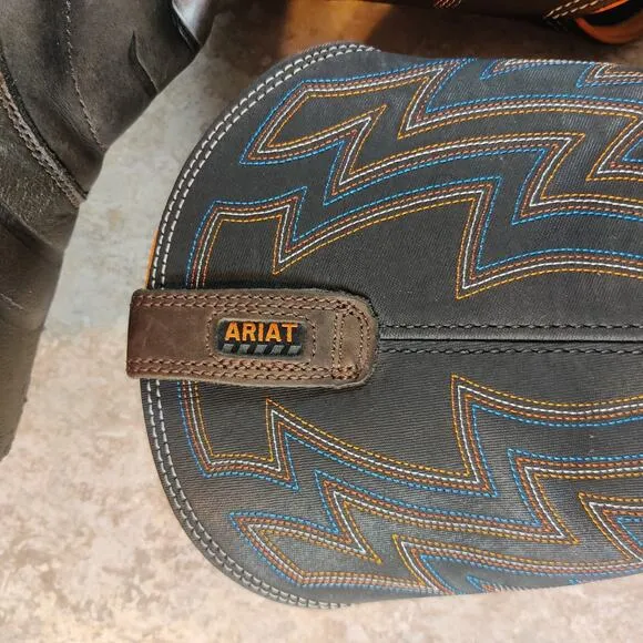 Ariat Rebar Work Boots Mens 12 EE Flex Western Composite Toe Waterproof Brown