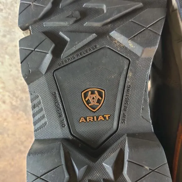 Ariat Rebar Work Boots Mens 12 EE Flex Western Composite Toe Waterproof Brown