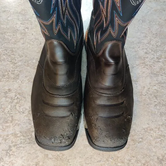 Ariat Rebar Work Boots Mens 12 EE Flex Western Composite Toe Waterproof Brown