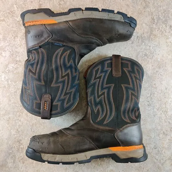 Ariat Rebar Work Boots Mens 12 EE Flex Western Composite Toe Waterproof Brown