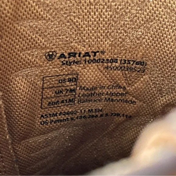 ARIAT SIERRA SADDLE WORK BOOTS 8 D