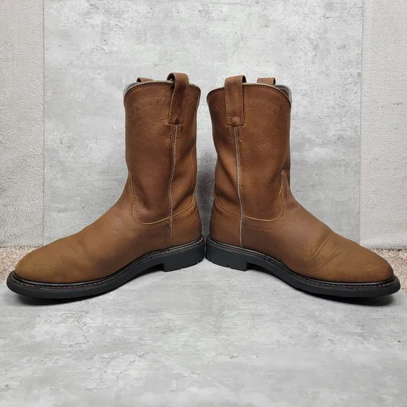 Ariat Sierra Western Cowboy Work Boots Mens Size 10EE Wide Brown Leather 37227