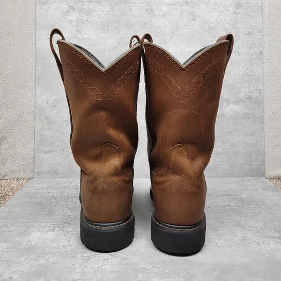 Ariat Sierra Western Cowboy Work Boots Mens Size 10EE Wide Brown Leather 37227