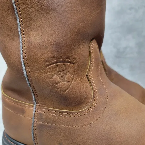 Ariat Sierra Western Cowboy Work Boots Mens Size 10EE Wide Brown Leather 37227