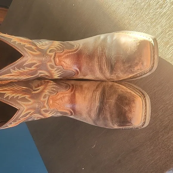 Ariat square toed western work leather  cowboy boots