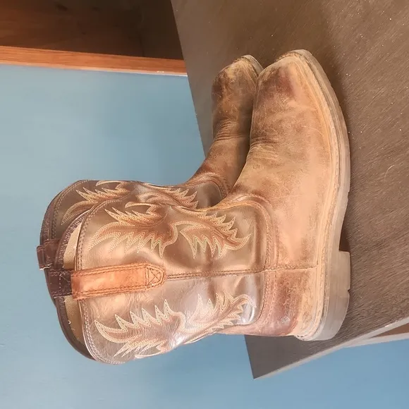 Ariat square toed western work leather  cowboy boots