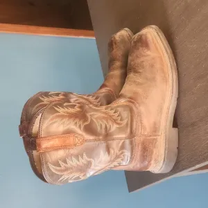 Ariat square toed western work leather  cowboy boots