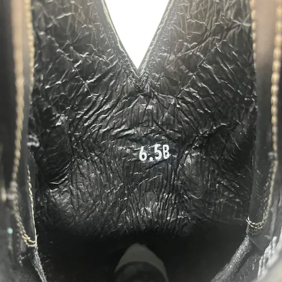 ARIAT Women 6.5B Black Whit Presidio Leather Cutout Design Cowgirl Boot 10008747